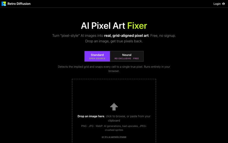 Screenshot of AI Pixel Art Fixer