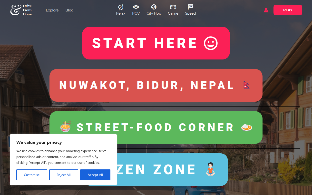 Screenshot of Drive From Home - POV Travel - Virtual Tours - Drive and Listen - Drive From Home