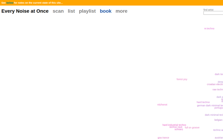 Screenshot of Every Noise at Once