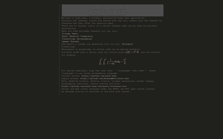 Screenshot of Hack Chat