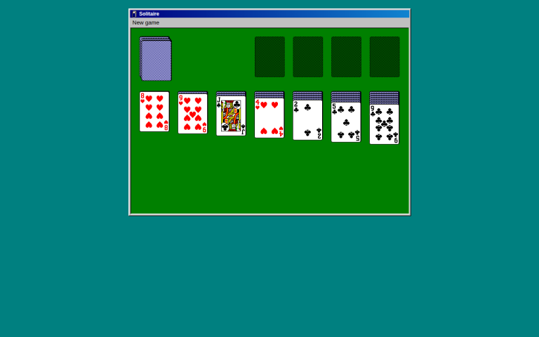 Screenshot of JavaScript Solitaire Game