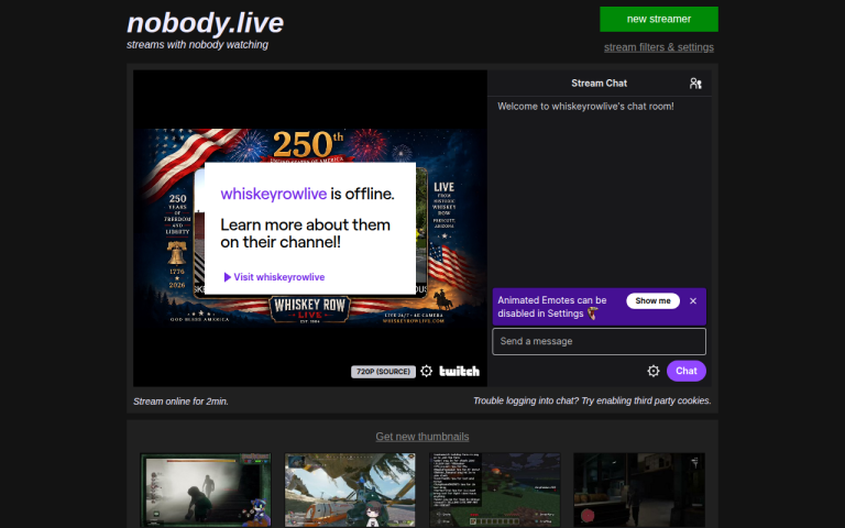 Screenshot of Nobody Live