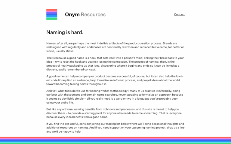 Screenshot of Onym