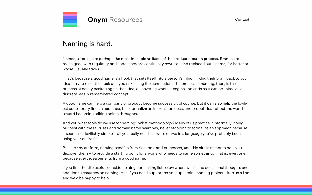 Screenshot of Onym