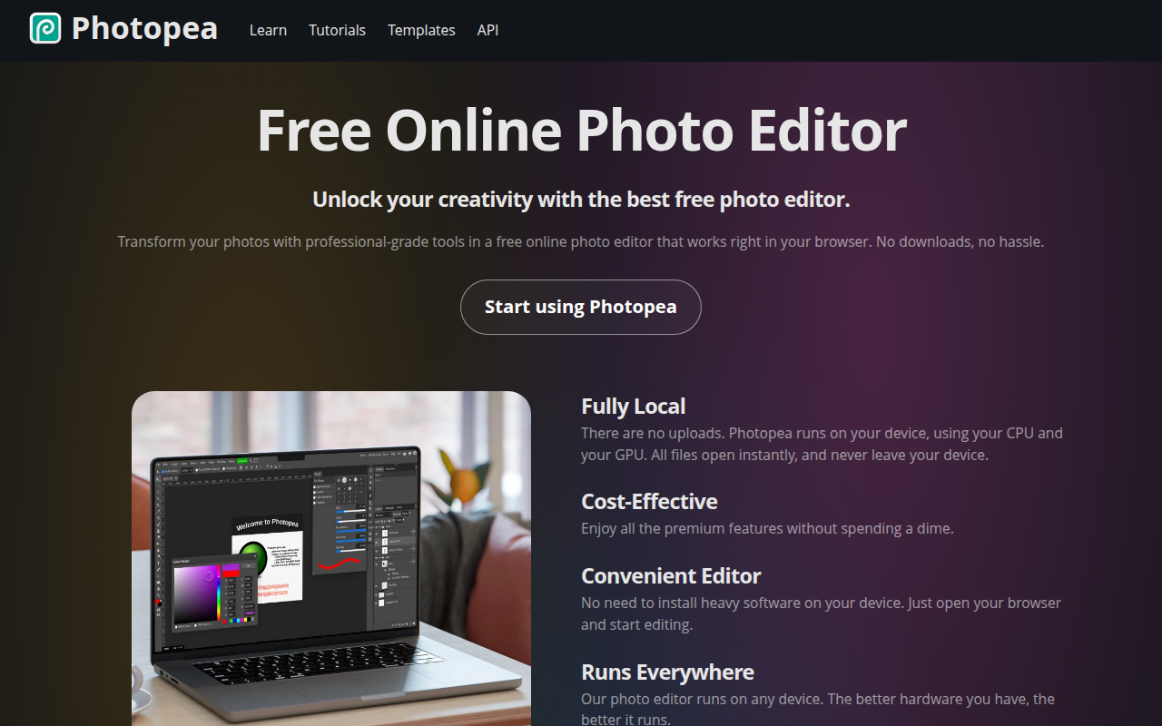 Screenshot of Photopea