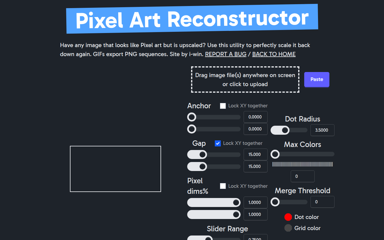 Screenshot of Pixel Art Reconstructor