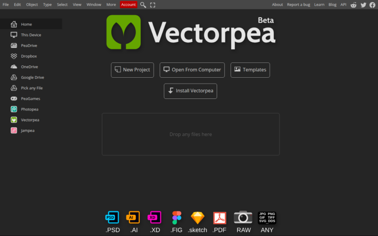 Screenshot of Vectorpea