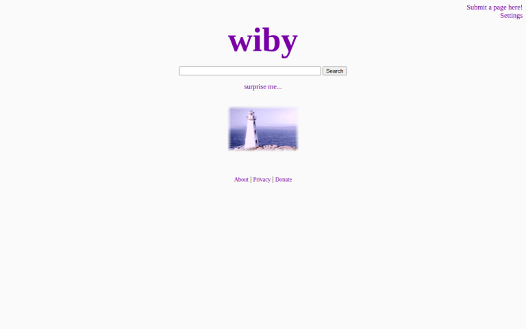 Screenshot of Wiby